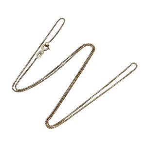 Estate Gold-Tone Sterling Silver 925 0.9mm Italy Chain Necklace 18.5"